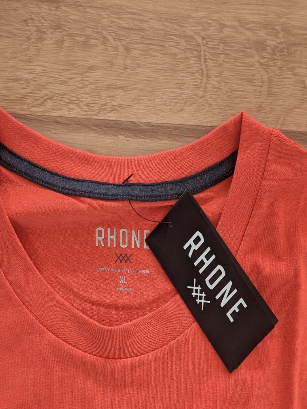 NWT Rhone Element Tee Paprika Orange XL Crew Neck GoldFusion Anti-Odor - Picture 3 of 7